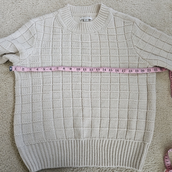 American Eagle waffle crewneck sweater cream size medium - Picture 8 of 10
